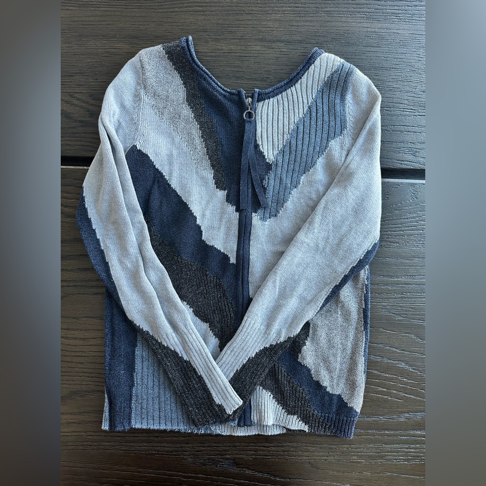 Nic+Zoe blue sweater with zipper Size XS